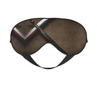 Japanese Samurai Sword Print Sleep Eye Mask with Adjustable Strap Soft for Airplane Travel Relax Yoga Nap Meditation