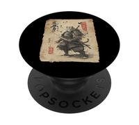 Japanese Samurai Tiger, ukiyo-e Tiger Ninja Anime PopSockets Adhesive PopGrip