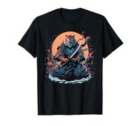 Japanese Samurai Tiger Warrior Katana Sword Graphic T-Shirt