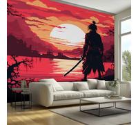 Japanese Samurai Wallpaper - Asian Oriental Landscape Wall Paper, Samurai Home Decor, Non-Woven Waterproof Print Wallpapers for Bedroom Living Room, Feature Walls Mural 350x256 cm - Y55