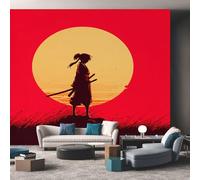 Japanese Samurai Wallpaper for Living Room, Asian Anime Samurai Wall Mural for Bedroom 366x254 cm, Non-Woven Photo Wallpaper, Home Decor D&O14