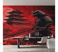Japanese Samurai Wallpaper for Living Room, Asian Oriental Temple Wall Mural for Bedroom 130x80 cm, Non-Woven Photo Wallpaper, Home Decor D&O92
