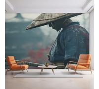 Japanese Samurai Wallpaper for Living Room, Asian Oriental Wall Mural for Bedroom 200x140 cm, Non-Woven Photo Wallpaper, Home Decor D&O77