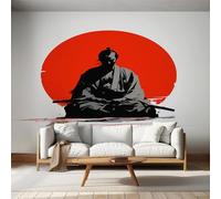 Japanese Samurai Wallpaper for Living Room, Meditation Asian Wall Mural for Bedroom, Non-Woven Photo Wallpaper Home Decor 200X150cm, Wall Decoration D17