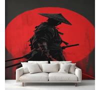 Japanese Samurai Wallpaper, Oriental Asian Japan Bushido Wall Mural, Bedroom Wallpaper for Living Room, Home Decor, Photo Wall Paper, 260 x 175 cm 1-LI