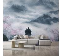 Japanese Samurai Wallpaper, Sakura Mountain Asian Wall Mural for Living Room, Non-Woven Wall Paper for Bedroom 200X140cm, Photo Wallpaper Home Decor D29
