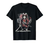 Japanese Samurai Warrior Cat Katana Ronin Ninja Anime T-Shirt
