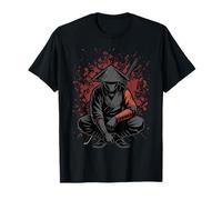 Japanese Samurai Warrior Hat Ronin Ukiyoe Art Men Women T-Shirt
