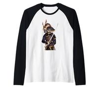 Japanese Samurai Warrior Pug Katana Swordsman Aesthetic Art Raglan Baseball Tee
