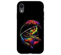 Japanese Samurai Warrior Sakura Sword Spin Art Case for iPhone XR