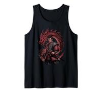 Japanese Samurai Warrior with Dragon Kanji Japan Art Tank Top