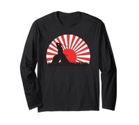 Japanese samurai warrior with sun rising Long Sleeve T-Shirt