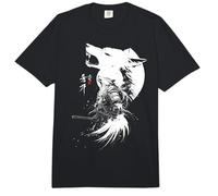 Japanese Samurai Wolf Kanji Samurai Warrior Wolf Comfort Colors Adult Heavyweight T-Shirt