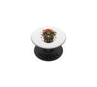 Japanese Samurais Cat Motorcycle Kawaii Ninja Cat Anime PopSockets Adhesive PopGrip
