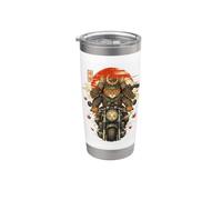 Japanese Samurais Cat Motorcycle Kawaii Ninja Cat Anime Stainless Steel Insulated Tumbler