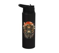 Japanese Samurais Cat Motorcycle Kawaii Ninja Cat Anime Stainless Steel Insulated Water Bottle