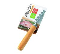 Japanese Sashimi Fish Scaler and Skin Remover with Natural Wooden Handle, Durable Chrome-Plated Steel Manual Descaler Tool for Home and Professional Kitchen