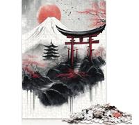 Japanese Scenery Ink Wash Puzzles500 Pieces Puzzles for Teenagers Gifts Family Activity Jigsaw Puzzles 500pcs (52x38cm)