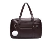 Japanese School Backpack - JK PU Leather Uniform Tote and Backpack, marr | Casual Large Capacity Handbag with Headphone Cable Hole Versatile Crossbody Bag for Students, Cosplayers