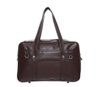 Japanese School Bag Portable Large Capacity PU Leather Student Uniform Fashionable Casual Lightweight Waterproof Shoulder Bag with Zipper Closure for School Work Travel for Boys Girls