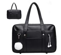 Japanese School Bag, PU Leather Shoulder Handbag with Multi Pockets | Large Capacity Student Bag with Organised Storage, Headphone Port & Comfortable Carry Design
