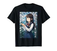 Japanese School Girl Cherry Blossom Dreaming T-Shirt