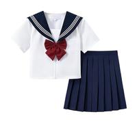 Japanese School Girls Uniform Comfortable Traditional with Bow Tie