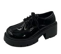 Japanese School Uniform Jk Student Shoes Girls Women Kawaii Lolita Soft Sister Round Toe Platform Low Heel Shoes Mary Jane Shoes, Black light, 2/2.5 UK