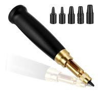 Japanese Screw Punch Adjustable Leather Hole Punching Tool Wood Handle Belt Hole Puncher Hollow with 6 Tips Size (1.5mm/2mm/2.5mm/3mm/3.5mm/4mm) Belt Holes Puncher for Sewing Leather