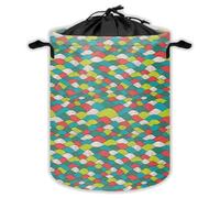 Japanese Sea Wave Laundry Hampers With Drawstring Rainbow Laundry Baskets For Bathroom Minimalism Lines Portable Clothes Storage Organizer Basket Colorful Nature Ocean Abstract W 44 L 44 Cm