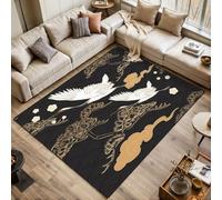 Japanese seamless crane birds elements Asian Area Rugs Living Room Large 120x170 cm Washable Vintage Soft Rug Modern Non Slip Floor Carpet Mat for Bedroom Kitchen Dining Room