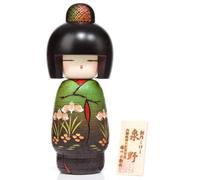 Japanese Shop Green Floral Kokeshi Doll