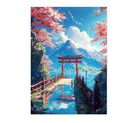 Japanese Shrine Anime Woodblock Poster Modern Ukiyo-E, Cartoon Print, Japanese Illustration Wall Art Bedroom Home Decor, A5 (Print Only) - 21x14.8cm