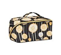 Japanese Simple Daisy Cosmetic Bag with dividers Large Hanging Travel Toiletry Bag with Compartments & Handle