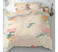 Japanese Single Duvet Cover Set Floral Premium Polyester Cotton Duvet Cover Single - soft Hypoallergenic Luxury Quilt Cover Bedding Set With Zipper Closure PA17