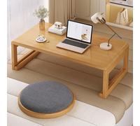 Japanese Sle Foldable Bamboo Coffee Table Solid Wood Low Table for & Bay Window Portable Laptop Desk for Bed & Sofa Yellow 31.5"x19.7" (80x50cm)