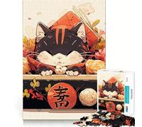 Japanese Sleeping Cat Box Jigsaw 1000 Pieces for Adults Calm Daily True Detail Joyful Challenge Perfect Art (50x75cm)