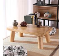 Japanese Solid Wood Coffee/Tea Table - Small Low Floor Desk for Living Room & Office Natural Finish 60x35x35cm Elegant Minimalist Design Perfect for Tea Ceremonies & Cozy Spaces