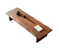 Japanese Solid Wood Floor Table Multifunctional Tea Table for Sitting Altar Table for Living Room Dining Room Office - Walnut Finish 100x50x35cm