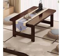 Japanese Solid Wood Folding Coffee Table - Low Portable Chabudai Table for Floor Sitting, Mtat, Balcony, Altar - Space-Saving, Lightweight, Versatile Design