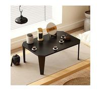 Japanese Solid Wood Folding Coffee Table - Stylish Cactus Design for Home Office & Small Spaces - Compact Pure Black 60x40x33cm - Versatile & Space-Saving Furniture