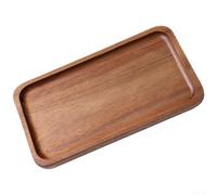 Japanese Solid Wood Serving Tray Made from Acacia for Dessert Plating Fruit Arranging and Tabletop Use (A)