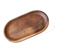 Japanese Solid Wood Serving Tray Made from Acacia for Dessert Plating Fruit Arranging and Tabletop Use (B)