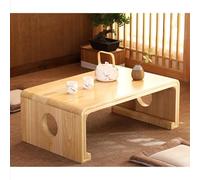 Japanese Solid Wood Tea Table - Compact Window & Floor Table for Living Room & Balcony Creative Design Mortise & Tenon Joinery Elegant Walnut Finish (43"x22"x12")