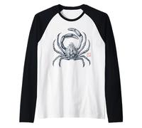 Japanese Spider Crab Vintage with Kanji Raglan Baseball Tee