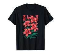 Japanese Spider Lily in Red Tones with Manga Floral Aestheti T-Shirt