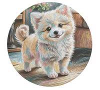 Japanese Spitz 195 Piece Circular Puzzle Cute Pet Animals Animal Shape Learning Through Play Educational Puzzle for Kids & Adults Idea Home Decor 195 PCS