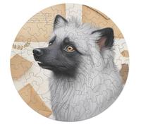 Japanese Spitz 68 Piece Round Puzzle Cute Pet Animals Animal Shape Relaxing Home Decor Puzzle Stress Relief for Adults & Kids Creative Challeng Challenging 68 PCS