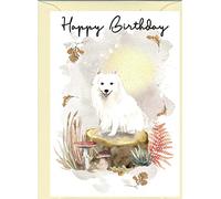 Japanese Spitz Dog Birthday Card