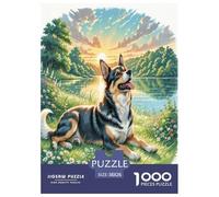 Japanese Spitz Jigsaw Puzzles Puzzle for Adults Kids. 1000 Piece Clever animals Great Gifts Challenge Toy Educational Game Home Decoration for Adults& Kids Age 14 Years Up 38x26cm/1000pcs